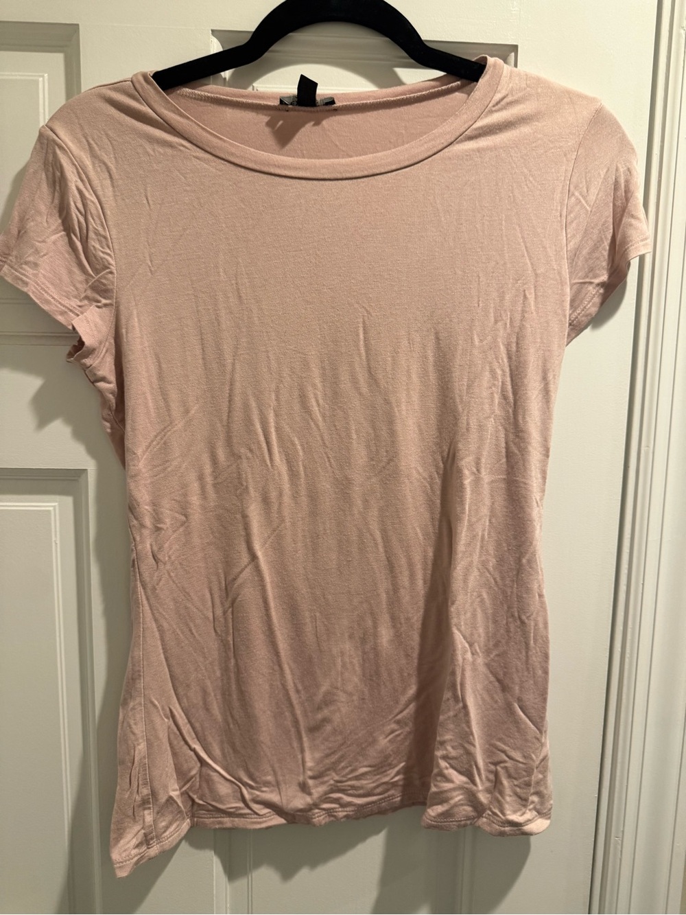 Express Women's Pink Crewneck Short Sleeve Top